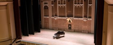 View of the Merrill stage from seat Balcony 1 Row C Seat 13