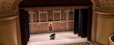 View of the Merrill stage from seat Balcony 3 Row J Seat 14