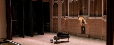 View of the Merrill stage from seat Grand Tier 1 Row C Seat 3