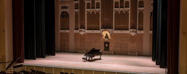 View of the Merrill stage from seat Grand Tier 2 Row C Seat 14