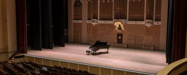 View of the Merrill stage from seat Grand Tier 2 Row C Seat 4