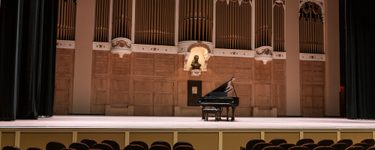 View of the Merrill stage from seat Orchestra 3 Row M Seat 1